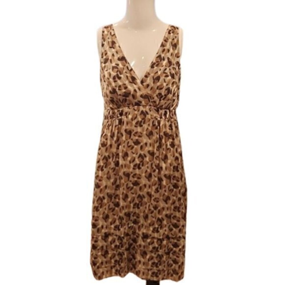 [BCBG] Brown Silk V-Neck Tank Dress - Size 4